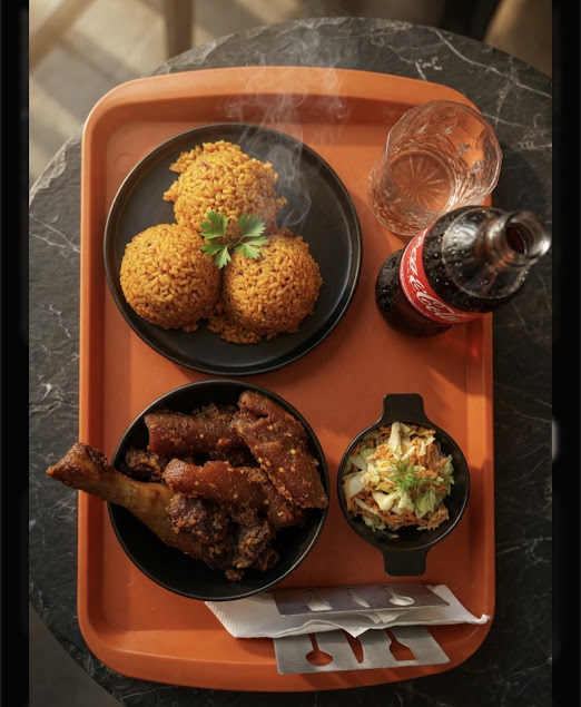 Jollof rice and chicken at The Real Pot Café